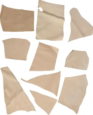 Produktbild von Rindernappa Leder Abschnitte – 10 Stück, 1,2mm, vegetabil gegerbt, natur