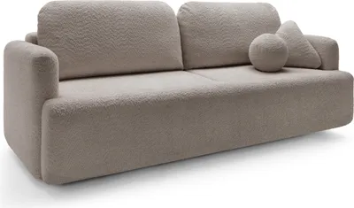 Produktbild von Dreisitzer-Sofa Lambina mit Schlaffunktion, Bettkasten, Boucle-Bezug in Dunkelbeige
