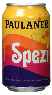 Obrázek produktu pro Paulaner Spezi plechovka osvěžující pomerančové limonády s kolou 330ml