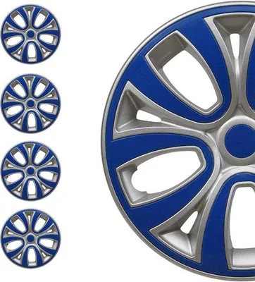 Produktbild von Fahrradabdeckungen - Fahrradkappen - Autoabdeckungen - Klickverschluss - 15 Zoll - Grau Blau