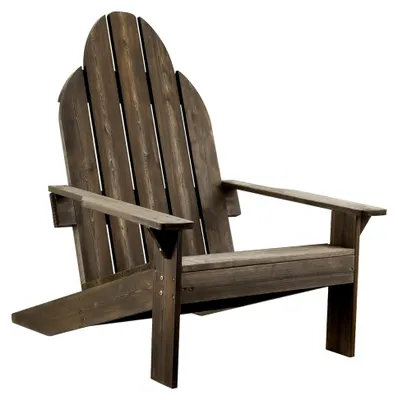 Produktbild von Adirondack Gartenstuhl aus massivem Holz 89 x 72 x 92,5 cm, bis 160 kg belastbar, ergonomischer Gartensessel aus Kiefer