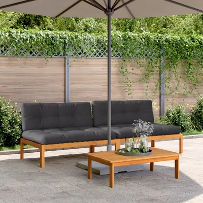 Produktbild von Möbel Garten-Mittelsofas aus Paletten mit Kissen 2 Stk. Akazienholz - Gartensofas 3209481