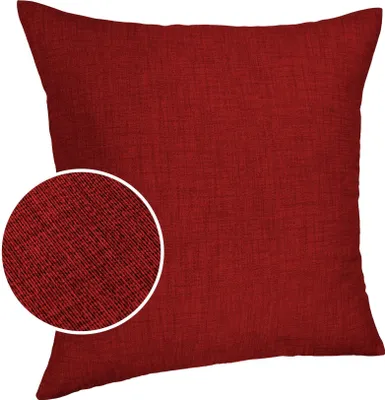 Produktbild von Dekokissen Kissenhülle mit Reißverschluss Sofakissen 40x40cm ohne Füllung Einfarbig Leinenoptik Uni Rot