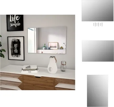 Image de vidaXL Miroir mural 60 x 40 cm Rectangulaire Verre - Miroir