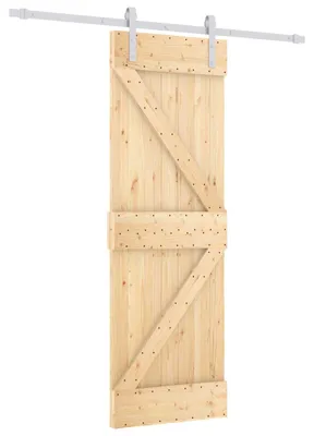 Produktbild von vidaXL Schiebetür Natürlich und Weiß 70 x 210 cm Massivkiefer