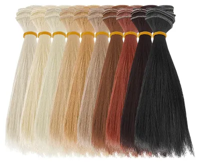 Puppenperücken-Set, 10 Stück, 10 Farben, 15,5 cm breit, 100 cm lang, Kunsthaar