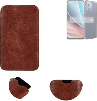 Produktbild von K-S-Trade Schutzhülle Handyhülle kompatibel mit Motorola Moto G Stylus (2023) Handytasche Kunstleder Sleeve in braun