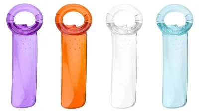 4 Gläserne Flaschenöffner, Schraubdeckelöffner, transparent