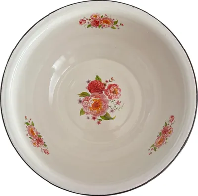 Produktbild von Emaillierte Schüssel mit Blumenmuster –  Ø28 x 8,5 cm