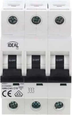 Produktbild von Leitungsschutzschalter 3P C 16A 6kA AC KMB6-C16/3 VDE 23154