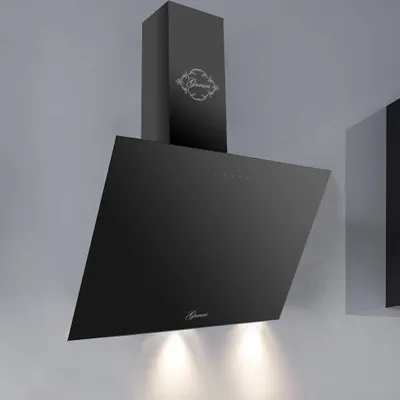 Produktbild von GURARI Kopffreihaube Gurari GCH D 286 8 PRIME, Dunstabzugshaube 80cm, 1000m³/h Wandhaube, Schwarz Glas, TouchControl,Fernbedienung,Timer,