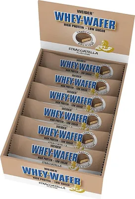 Produktbild von Weider Whey-Wafer - 12 Riegel a 35 g Straciatella