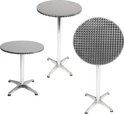 Produktbild von Bistrostehtisch rund Silber Ø60cm H70/110cm Höhenverstellbar
