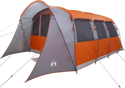 Produktbild von Möbel Familienzelt mit Fenstern Tunnel Grau und Orange für 8 Personen wasserdicht - Campingzelte 4100684