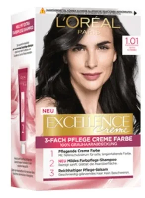 Produktbild von L'Oréal Excellence Crème Haarfarbe - 1.01 Schwarzes Onyx - 1 Anwendung