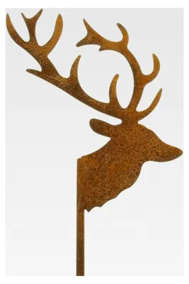 Produktbild von Gartenstecker Hirsch aus Rost 35 cm Dekoration für Garten und Haus