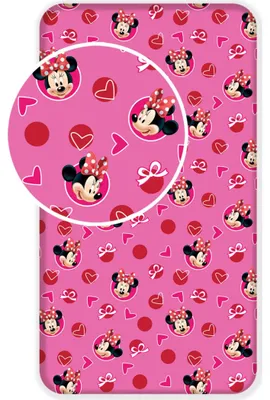 Zdjęcie produktu dla Prześcieradło Minnie Hearts 02 90x200x25 cm
