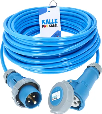Produktbild von Kalle Verlängerungskabel CEE 230V 16A 2,5mm² Extreme Blau Aquasafe IP67 20 Meter