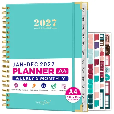 Produktbild von Agenda 2027 A4 mit Wochenübersicht und Planungsstickern