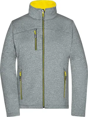 Produktbild von James & Nicholson Damen Softshelljacke JN1147 Gr. XL dark-melange/yellow