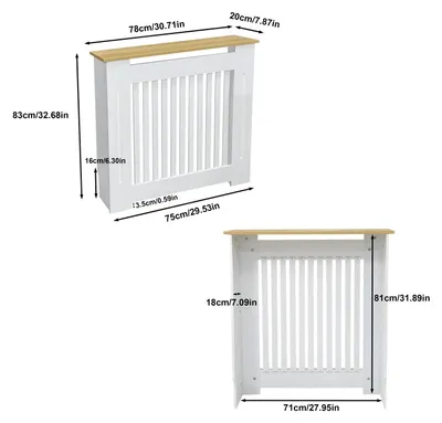 Obrázok produktu pre Kryt na radiátor – Malý kryt radiátora – Výzor dreva (MDF) – Moderný, minimalistický štýl – Vhodný do obývačky, kancelárie, spálne – Rozmer: malý