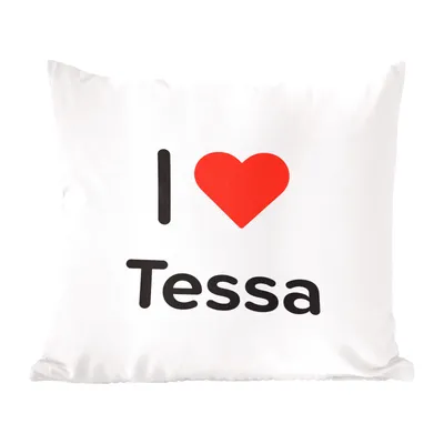 Produktbild von MuchoWow® Zierkissen Sofakissen Wohnzimmer Dekokissen 45x45 cm Ich liebe - Tessa - Mädchen - Schlafpolster - Polster für das Sofa