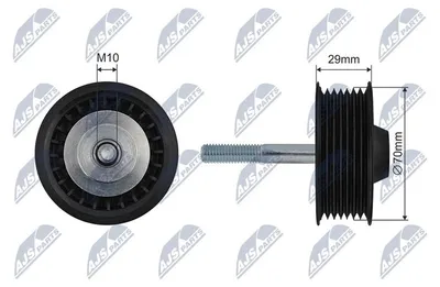 Produktbild von Spannrolle für Keilrippenriemen, 70 mm Außendurchmesser, 29 mm Breite