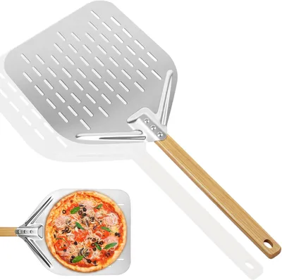 Produktbild von Pizzaschieber Perforiert,12 Zoll Pizzaschieber 39,5 * 30 cm,Silber