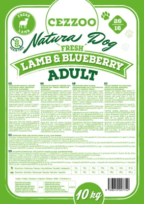 Obrázek produktu pro CEZZOO Natura Dog Fresh Lamb&Blueberry Adult GF 10kg