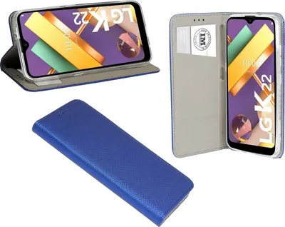 Produktbild von Buch Tasche "Smart" für LG K22 Handy Hülle Etui Brieftasche Schutzhülle mit Standfunktion, Kartenfach Blau