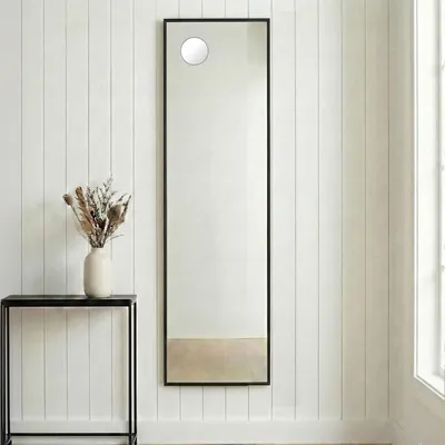 Produktbild von SONGMICS Ganzkörperspiegel mit Vergrößerungsspiegel, Sicherheitsglas, rechteckig, 150 x 40 cm, schwarz