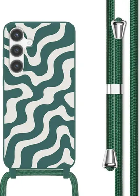 Image de imoshion Étui design en silicone avec cordon pour le Samsung Galaxy S24 - Vert pétrole Groovy