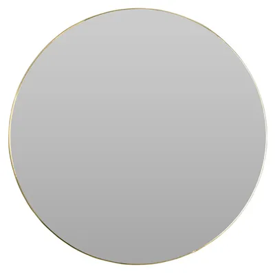 Runder Spiegel, goldfarbener Metallrahmen, Ø 76 cm