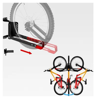 Produktbild von 160° schwenkbare Fahrrad-Wandhalterung bis 50 kg, höhenverstellbare und platzsparende Halterung für 20-29 Zoll Räder