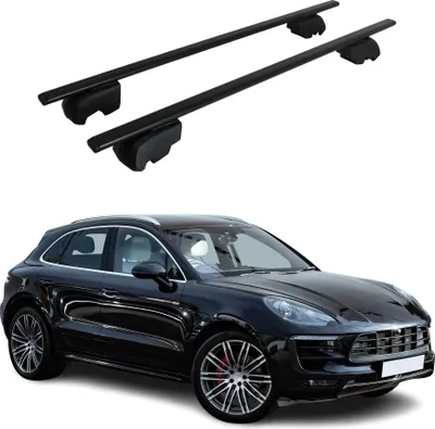 Obrázek produktu pro Příčné střešní nosiče pro Porsche Macan 2014–2023, černá ocel, ABE