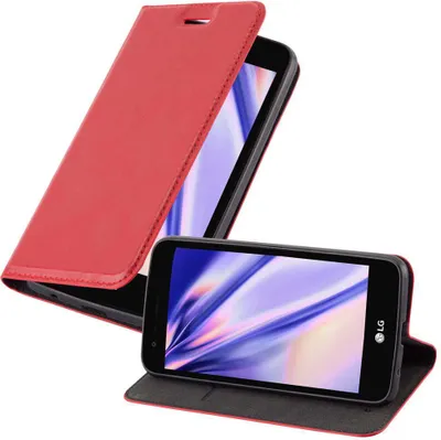 Image de Cadorabo Housse pour LG K4 2017 Housse de protection rouge Etui pour téléphone portable Case Cover Fermeture magnétique