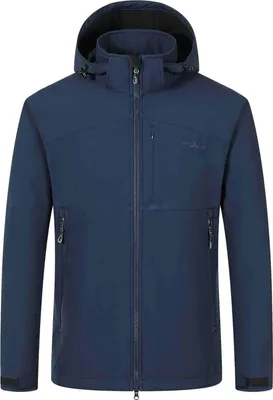 Produktbild von Blue Wave Herren Softshelljacke Mads mit Fleecefutter - Jacke mit angeschnittener Kapuze in Blue Nights Größe S