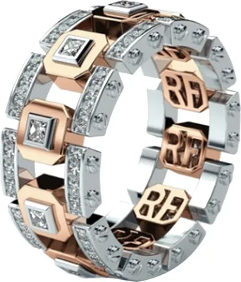 Produktbild von Fingerring für Männer und Frauen, zweifarbig, glänzender Strassstein, Verlobung, Hochzeit, Schmuck, Geschenk