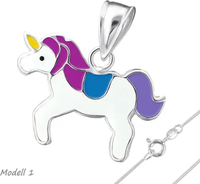 Produktbild von Einhorn Kette Mädchen: Anhänger Halskette Silber 925 Modell 1