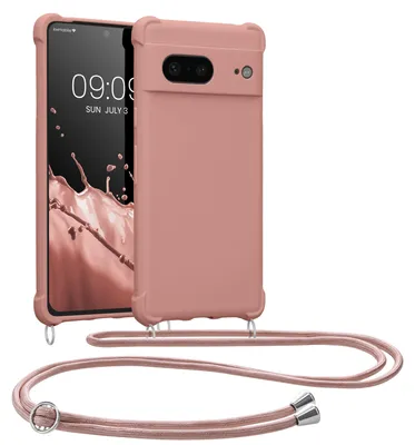Produktbild von kwmobile Necklace Case kompatibel mit Google Pixel 7 Hülle - Cover mit Kordel zum Umhängen - Silikon Schutzhülle Perlmutt
