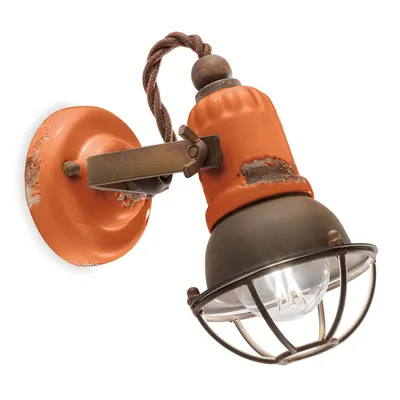 Produktbild von Wandleuchte Eisen und Keramik, industrielles Vintage Design Loft AP - Orange