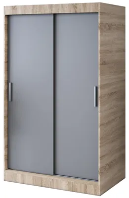 Zdjęcie produktu dla Szafa przesuwna 120x200cm - Dąb Sonoma / Antracyt Mat- Szafa przesuwna GOLD - z 5 półkami i 2 drążkami