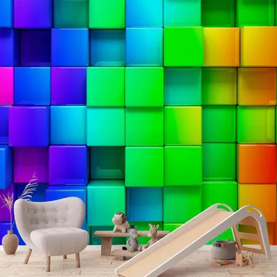 Produktbild von Vlies Fototapete - Colourful Cubes 300x210 cm 3D f-A-0350-a-a
