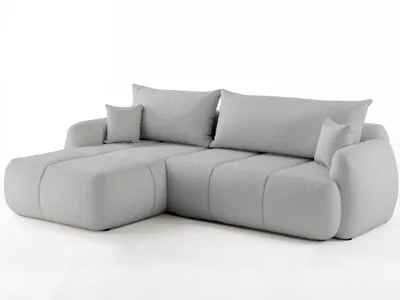 Produktbild von FurniDe24 Ecksofa L-Form Links Quel - Ecksofa mit Schlaffunktion und Bettkasten - Moderne Ecksofa, Wohnzimmer Ecksofa - Eckcouch Grau (Quelle 83)