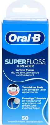 Zdjęcie produktu dla Oral B mocna nić dentystyczna SuperFloss o smaku miętowym 50 nitek