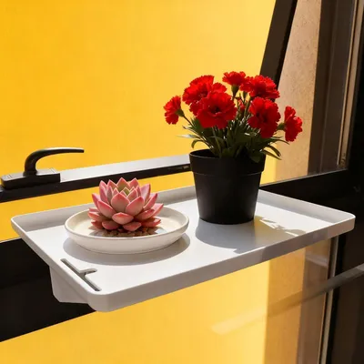Image de Table de chevet suspendue avec support de câble, organisateur pour lit et lit superposé, blanc, 32 x 23,5 cm
