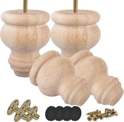 Obrázek produktu pro Nohy na nábytek, 7,6 cm - Masivní dřevo - Neupravené - Zvednou malé kusy nábytku