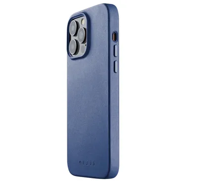 Immagine prodotto di Custodia in pelle Mujjo con MagSafe per iPhone 14 Pro Max, blu