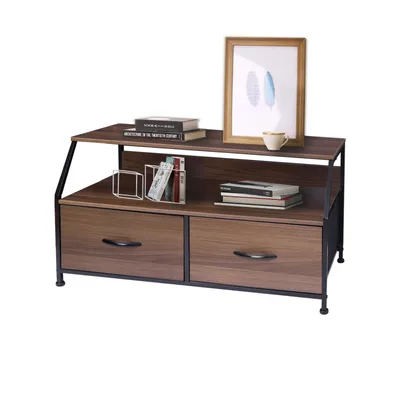 Image de Mondeer Commode, 2 tiroirs armoire à tiroirs, tour de rangement, commode de rangement avec tiroirs pour salon, chambre, couloir