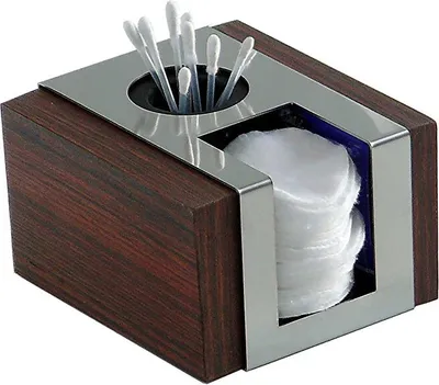 Produktbild von Wattepadhalter, Wattestäbchenhalter, Palisander / Edelstahl